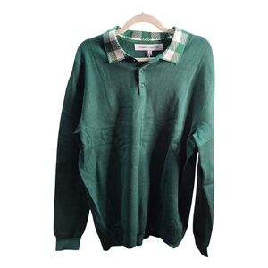 Curations x Ty Mayberry Unisex Pullover Sweater Size XL Green Argyle‎ Collar